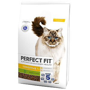 PERFECT FIT Sausā barība jutīgiem kaķiem ar tītaru 7 kg
