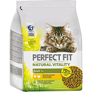Сухой корм для кошек PERFECT FIT Natural Vitality с курицей и индейкой, 6 кг.