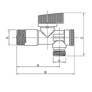 Угловой вентиль 1/2"х3/8" с фильтром, хром, Mac Anticalc ARCO