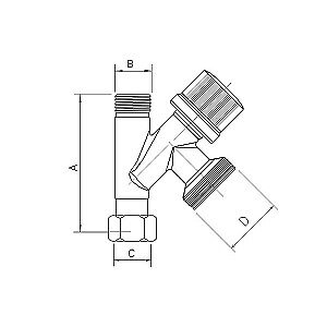 Клапан подключения стиральной машины 3/8"x3/4"x3/8", хром, Conekta Antiticalc ARCO
