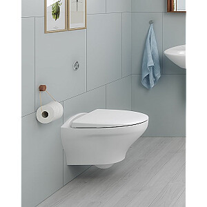 Sienas tualete Estetic 8330 ar SoftClose vāku, CeramicPlus, Hygienic Flush, balts