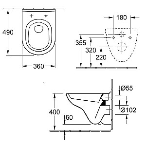 Villeroy&Boch O.Novo Compact pie sienas stiprināms tualetes komplekts, SoftClose vāks, balts