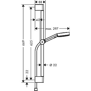 Pulsify Select 105 3jet Rokas duša Relaksācija 650 mm, matēta melna