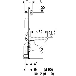 Geberit Duofix elements sienas tualetei, 112 cm, ar Delta cisternu 12 cm, skalošanas plāksne Delta01 balta, stiprinājumi iekļauti