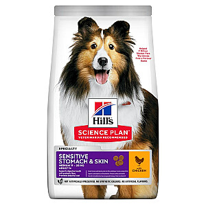 Hill's Science Plan Canine Adult Sensitive Stomach & Skin Medium Breed Chicken - сухой корм для собак - 2,5 кг