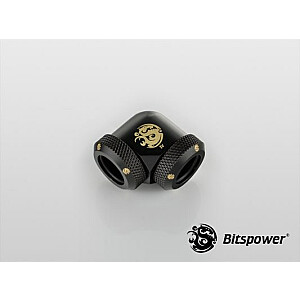 Bitspower daudzsviru adapteris, 90 grādi, 12 mm OD līdz 12 mm OD, cieta caurule — ogleklis