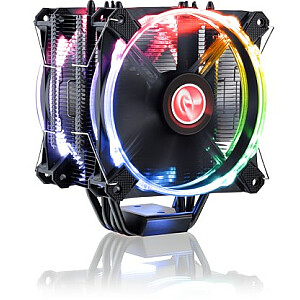 Raijintek Leto Pro CPU dzesētājs, melns, RGB-LED - 2x120 mm