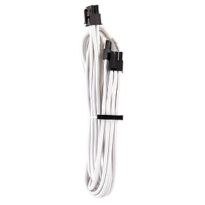 Одиночный кабель PCIe Corsair Premium в оплетке, двойной комплект (4-е поколение) — белый