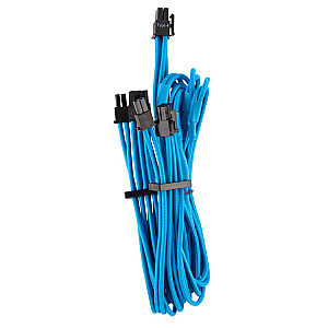 Двойной кабель PCIe Corsair Premium в оплетке, двойной комплект (4-е поколение) — синий