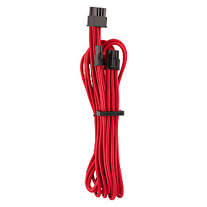 Одиночный кабель Corsair Premium с рукавами PCIe, двойной комплект (4-е поколение) — красный