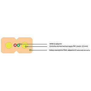 Универсальный оптический кабель EmitterNet Flat Drop FRP J-V(ZN)H 2E 9/125 G.657A1 Z043B LSZH (катушка 2000м) черный