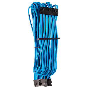 Corsair Premium 24 kontaktu ATX kabelis ar piedurknēm (4. paaudze) — zils