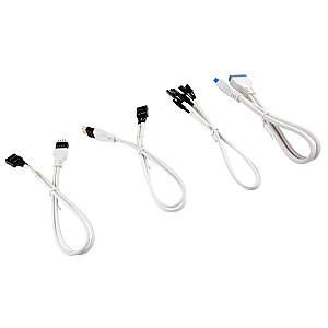 Комплект удлинителя кабеля передней панели Corsair Premium с рукавами, белый