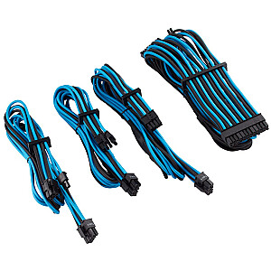 Комплект кабелей Corsair Premium с рукавами (поколение 4) — синий/черный