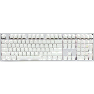 Игровая клавиатура Ducky One 2 White Edition из ПБТ, MX-Blue, белый светодиод — белый