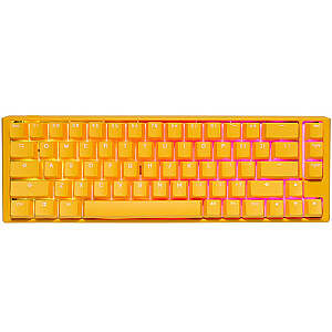 Ducky One 3 Yellow SF spēļu tastatūra, RGB LED — MX Silent Red (ASV)