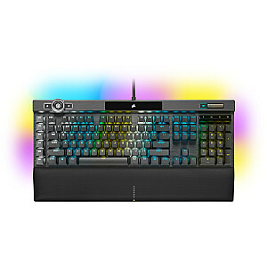 Corsair K100 RGB spēļu tastatūra, Corsair OPX, RGB LED — melna