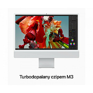 iMac 24 дюйма: M3 8/10, твердотельный накопитель 8 ГБ, 256 ГБ — серебристый