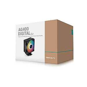DeepCool AG400 Digital BK ARGB Процессор Воздушный охладитель 12 см Черный 1 шт.