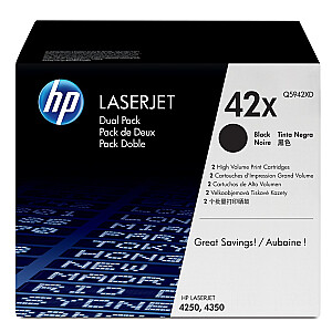 HP 42X — 2 упаковки — Высокая производительность — черный