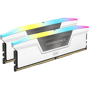 Corsair Vengeance RGB, DDR5-6000, CL36, Intel XMP 3.0 - 32GB Dual Kit, Balts