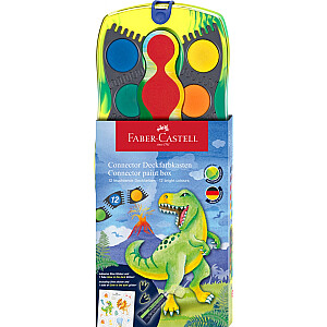 Akvareļu krāsas Faber-Castell Connector Dino, 12 krāsas