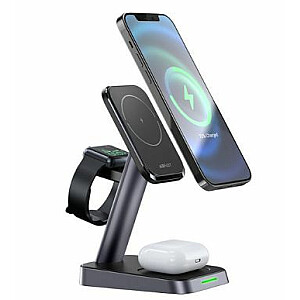 Acefast Wireless Charger 15W for iPhone (with MagSafe), Apple Watch and Apple AirPods Stand Holder Magnetic Holder Black