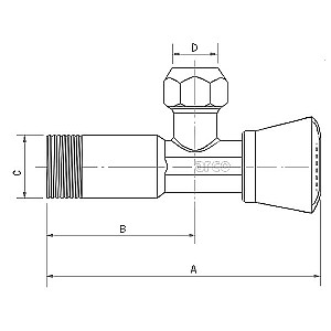 Вентиль угловой соединительный 1/2"х10мм (3/8"), хром, А-80 ARCO