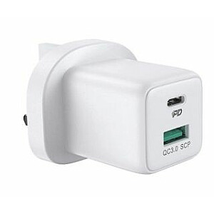Joyroom USB Type C / USB wall charger 30W Power Delivery Quick Charge 4.5A (UK plug) White