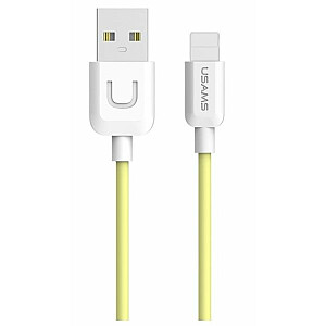 USAMS Apple US-SJ097 U-Turn Durable TPE Universal Lightning to USB Data&amp;Fast 2A Charger Cable 1m Yellow