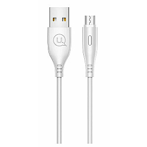USAMS US-SJ268 U18 Flexi PVC Universal Micro USB to USB Data&Fast 2A Charger Round Plug Cable White
