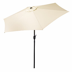 Liels dārza lietussargs, slīps, lauzts, ar rokturi, 6 ribas, bēšs, 270 cm