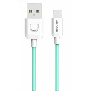 USAMS Apple US-SJ097 U-Turn Durable TPE Универсальный зарядный кабель Lightning/USB для передачи данных и быстрого подключения, 2 А, 1 м, зеленый