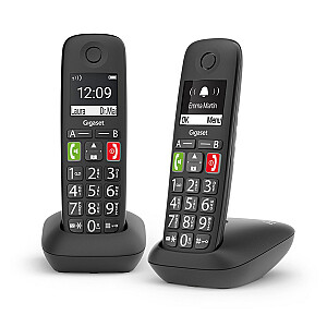 Gigaset E290 Duo bezvadu tālrunis, melns