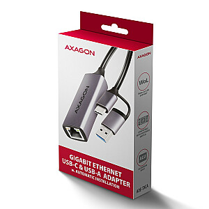 ADE-TXCA Gigabit Ethernet adapteris, USB-C (saīsinājums no USB-A) 3.2 Gen 1, Auto Install