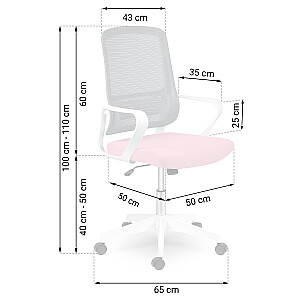 Офисное кресло Sofotel Wizo с микросеткой, бело-розовое
