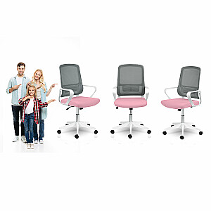 Офисное кресло Sofotel Wizo с микросеткой, бело-розовое