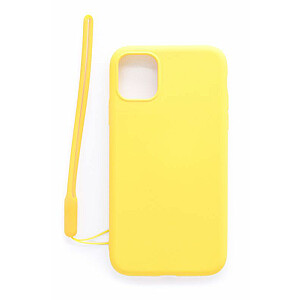 Evelatus Apple iPhone 11 Soft Touch Silicone Case with Strap Yellow