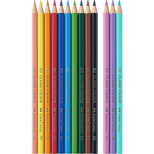 Trīsstūrveida krāsainie zīmuļi Faber-Castell Colour Grip Unicorn 10+3 krāsas