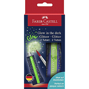 Glitera gēls Faber-castell 12ml, 2gab/iep, tumsā spīdošs