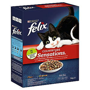 PURINA Felix Countryside Sensations Liellopu gaļa - sausā kaķu barība - 1kg
