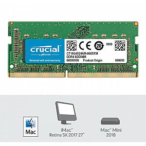 DDR4 SODIMM atmiņa Apple Mac 16GB (1*16GB)/2400 CL17 (8bit)