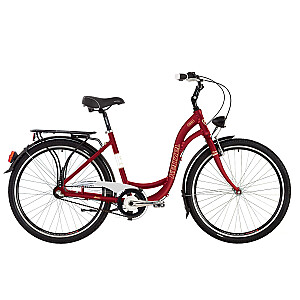 Городской велосипед Kenzel Dream Classic с корзиной (28"/3 скорости) красный