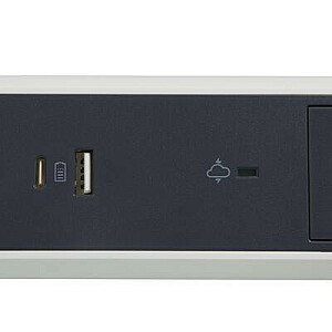 Aizsargājošs pagarinātājs 5x2PZ + USB A/C 1,5m balts un melns