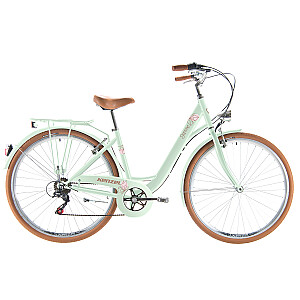 Городской велосипед Kenzel Signora Royal с корзиной (28"/6 скоростей) фисташковый цвет