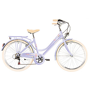 Городской велосипед Kenzel Missy Royal с корзиной (26"/6 скоростей) фиолетовый