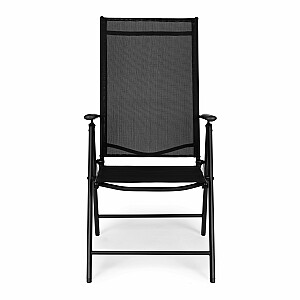 Комплект из 2 складных стальных садовых стульев с регулируемой спинкой ModernHome - черный