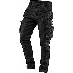 Брюки Neo Work (рабочие брюки DENIM с 5 карманами, черные, размер XXL)