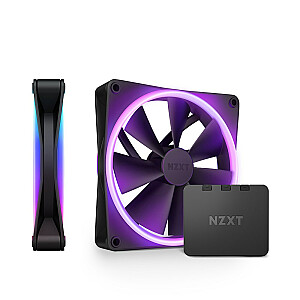 NZXT F140 RGB DUO, PWM, 140 mm, 2 gab. - melns