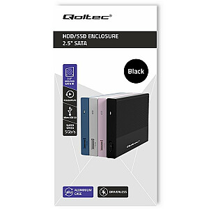 Mājoklis | 2,5 collu SSD HDD nodalījums | SATA | USB 3.0 | Super ātrums 5Gbps | 2 TB | Melns